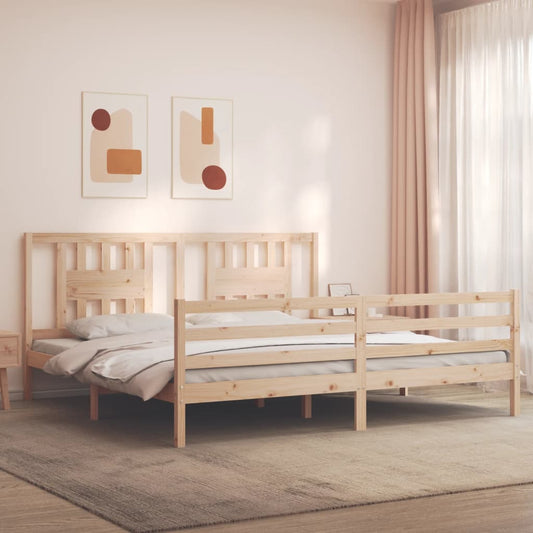 vidaXL Bed Frame with Headboard 200x200 cm Solid Wood