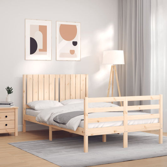vidaXL Bed Frame with Headboard 120x200 cm Solid Wood