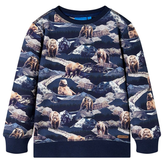 Kids' Sweatshirt Bear Print Navy 92