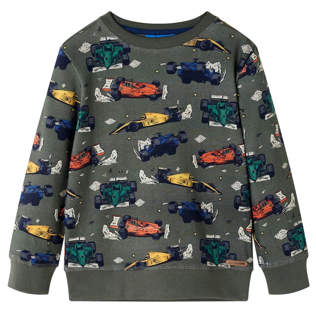 Kids' Sweatshirt Racing Cars Print Khaki 140