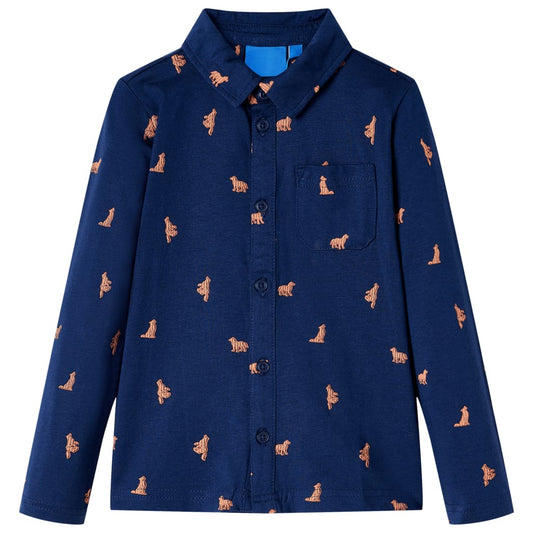 Kids' Shirt Dog Print Navy 92