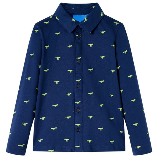 Kids' Shirt Dinosaur Print Navy 104