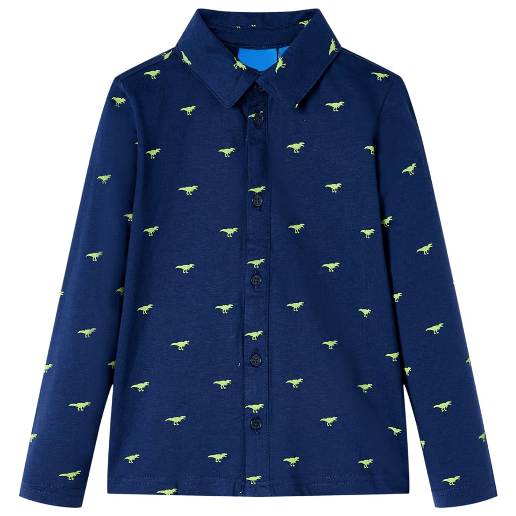 Kids' Shirt Dinosaur Print Navy 128