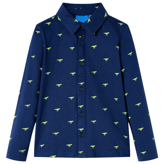 Kids' Shirt Dinosaur Print Navy 128