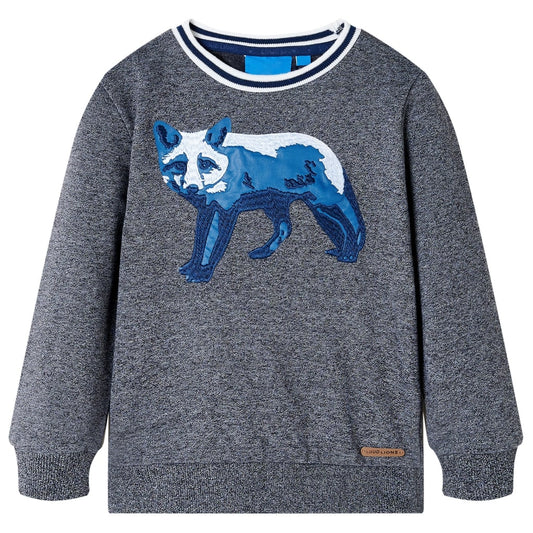Kids' Sweatshirt Fox Print Navy Melange 104