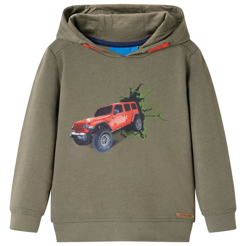 Kids' Hooded Sweatshirt Jeep Print khaki 92