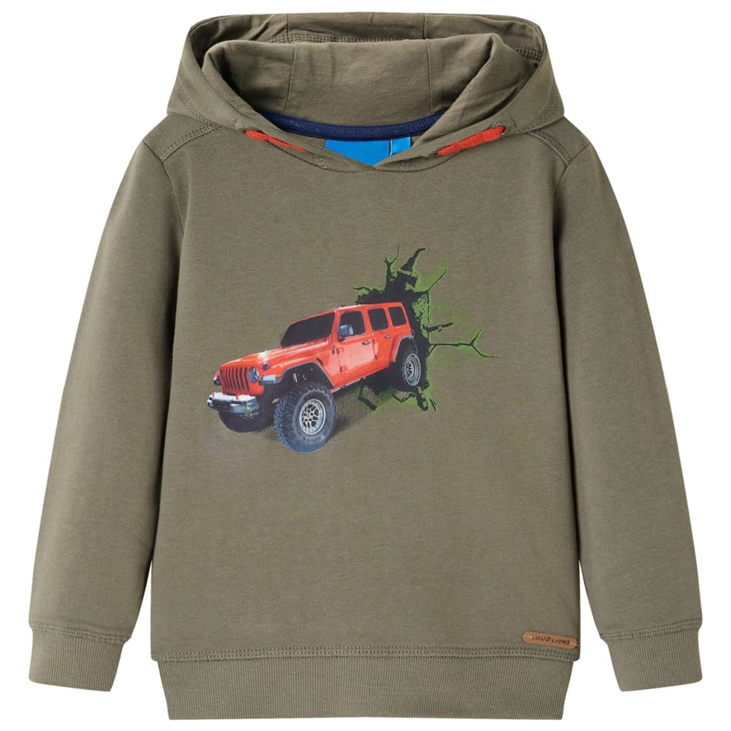 Kids' Hooded Sweatshirt Jeep Print khaki 116