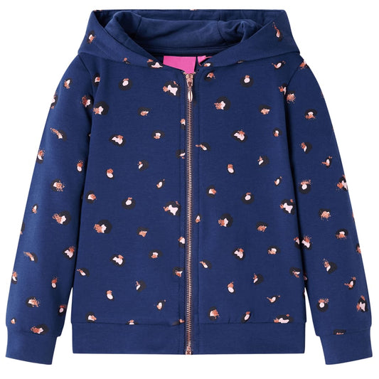 Kids' Hooded Sweatshirt Dot Print Navy Blue 92