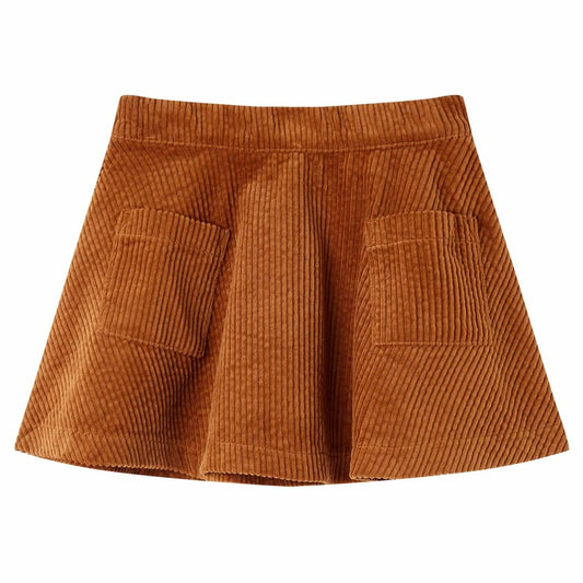 Kids' Skirt with Pockets Corduroy Cognac 128