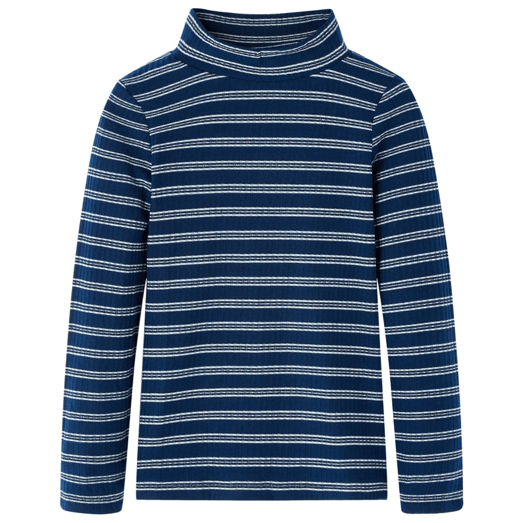 Kids' T-shirt with Long Sleeves Striped Navy Blue 92