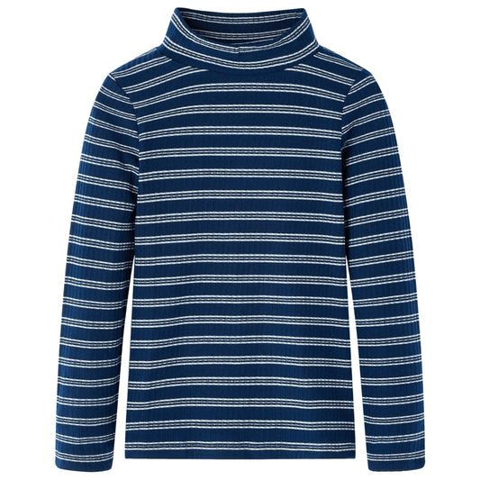 Kids' T-shirt with Long Sleeves Striped Navy Blue 92
