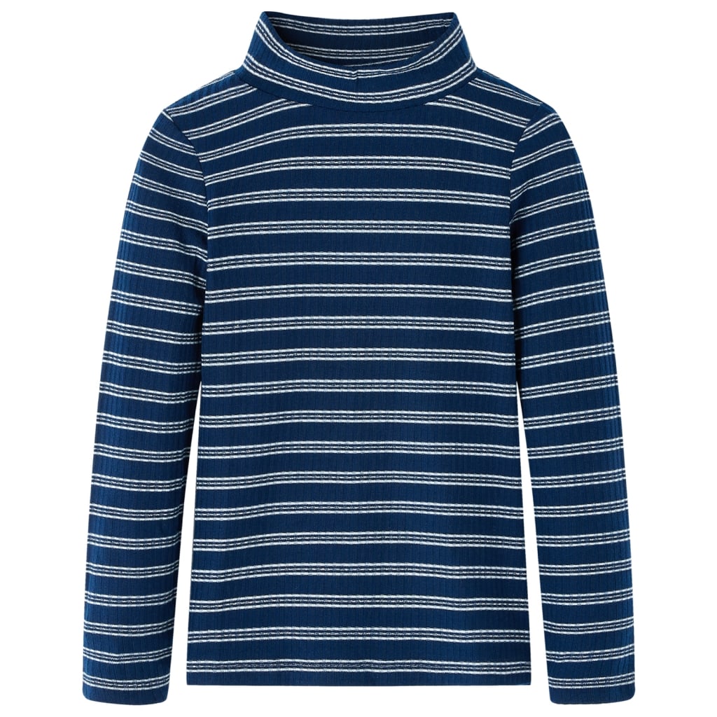 Kids' T-shirt with Long Sleeves Striped Navy Blue 116