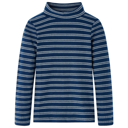Kids' T-shirt with Long Sleeves Striped Navy Blue 116