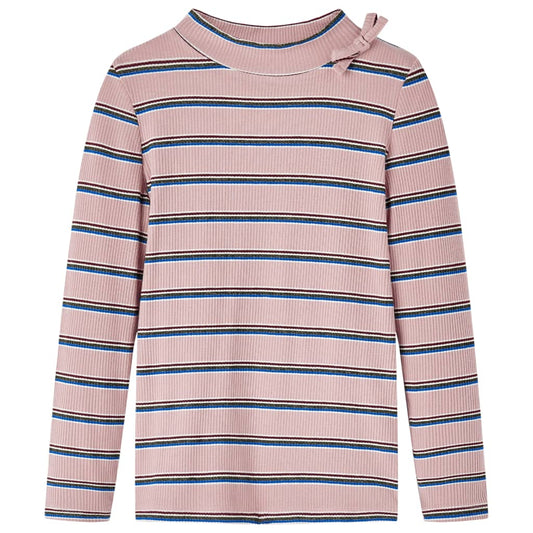 Kids' T-shirt with Long Sleeves Striped Light Pink 104