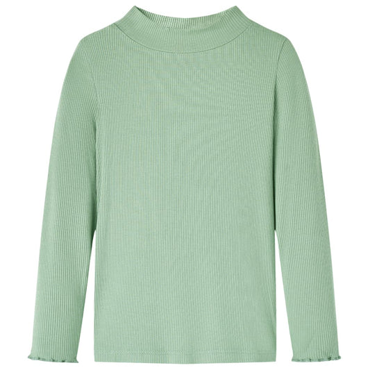 Kids' T-shirt with Long Sleeves Mock Turtleneck Dark Mint 116