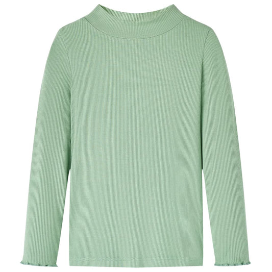 Kids' T-shirt with Long Sleeves Mock Turtleneck Dark Mint 140