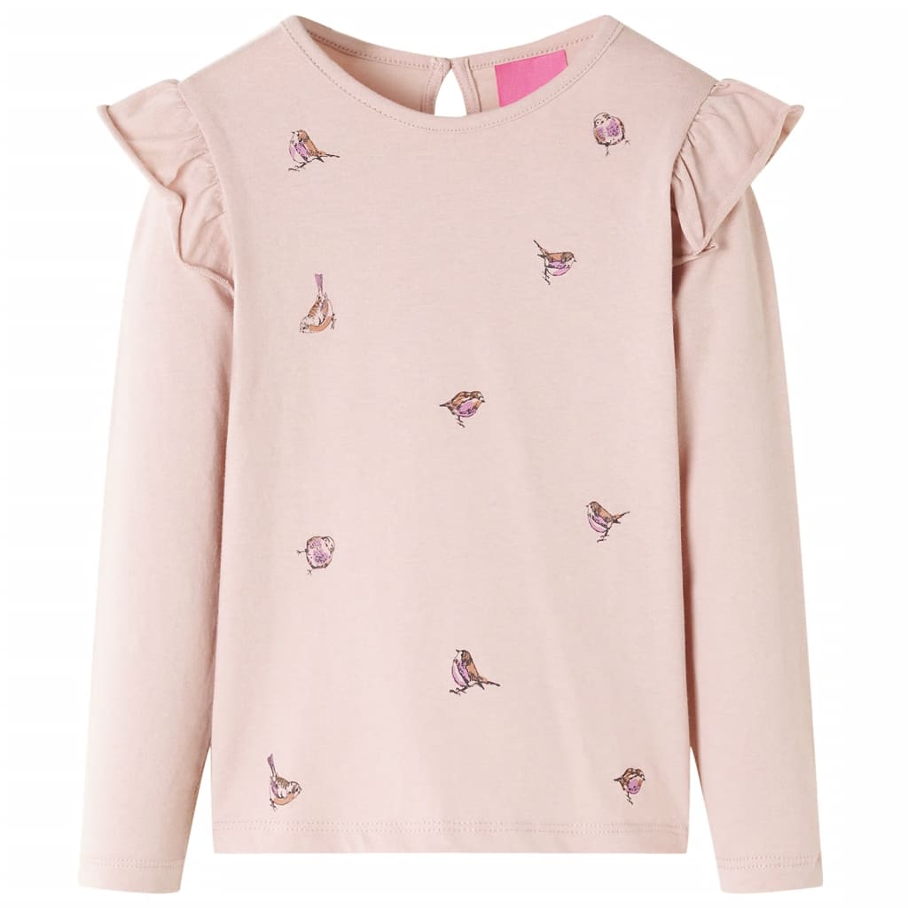Kids' T-shirt with Long Sleeves Sparrow Print Pink 92