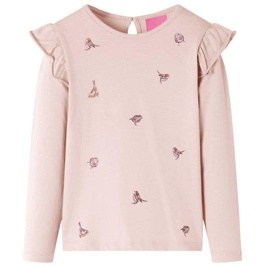 Kids' T-shirt with Long Sleeves Sparrow Print Pink 116