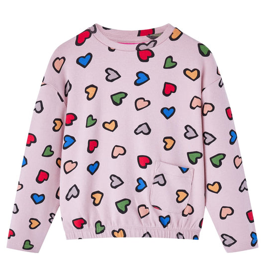 Kids' Sweatshirt Heart Print Pink 128