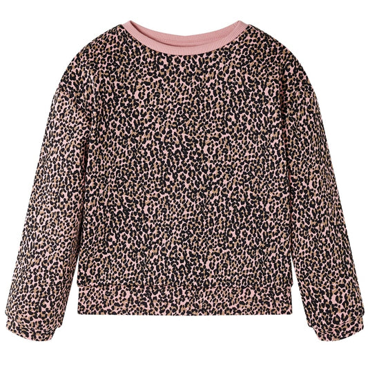 Kids' Sweatshirt Leopard Print Medium Pink 140