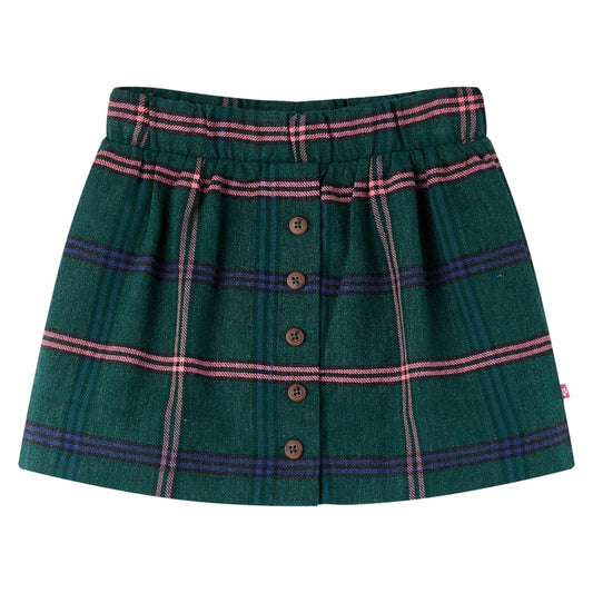 Kids' Skirt Plaid Pattern Dark Green 104