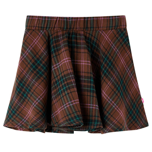 Kids' Skirt Plaid Pattern Cognac 92