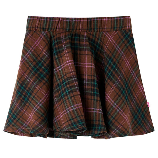 Kids' Skirt Plaid Pattern Cognac 140