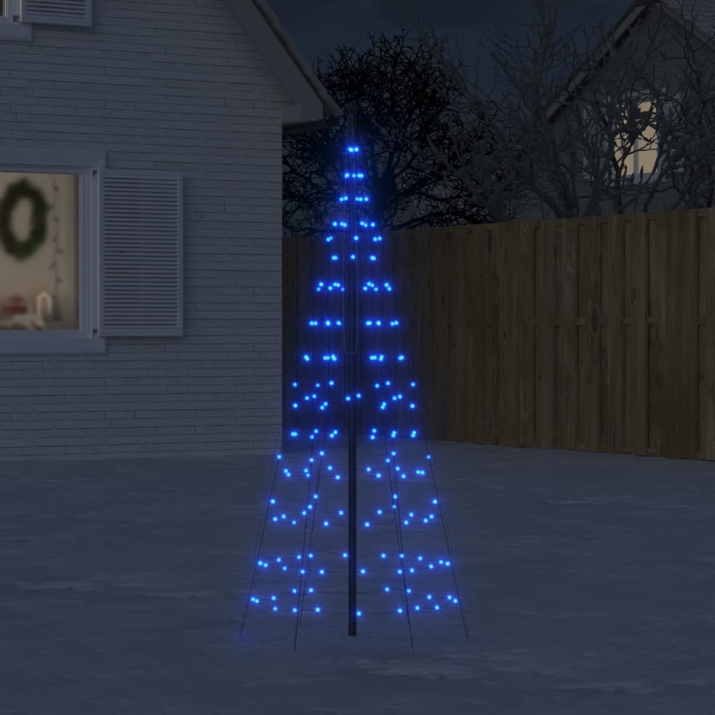 vidaXL Christmas Tree Light on Flagpole 200 LEDs Blue 180 cm