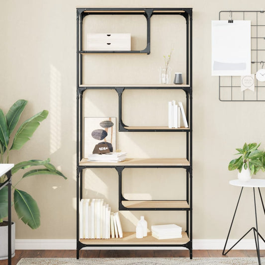 vidaXL Bookcase Sonoma Oak 81x36x176 cm Engineered Wood