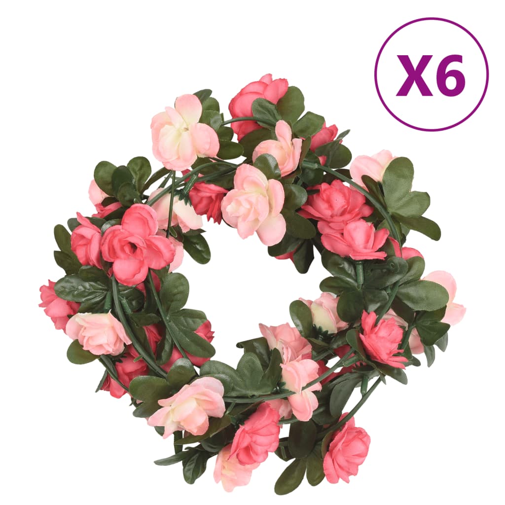 vidaXL Artificial Flower Garlands 6 pcs Rose 240 cm