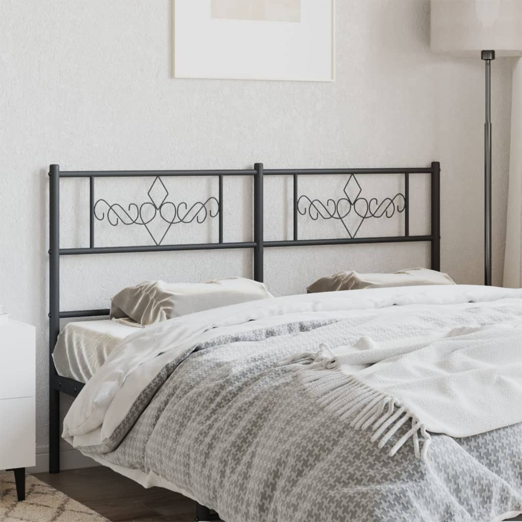 vidaXL Metal Headboard Black 120 cm