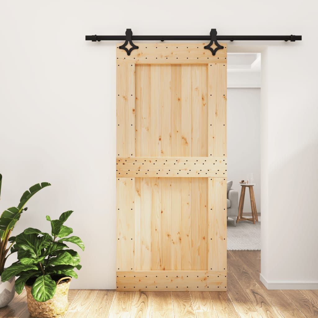 vidaXL Sliding Door with Hardware Set 95x210 cm Solid Wood Pine