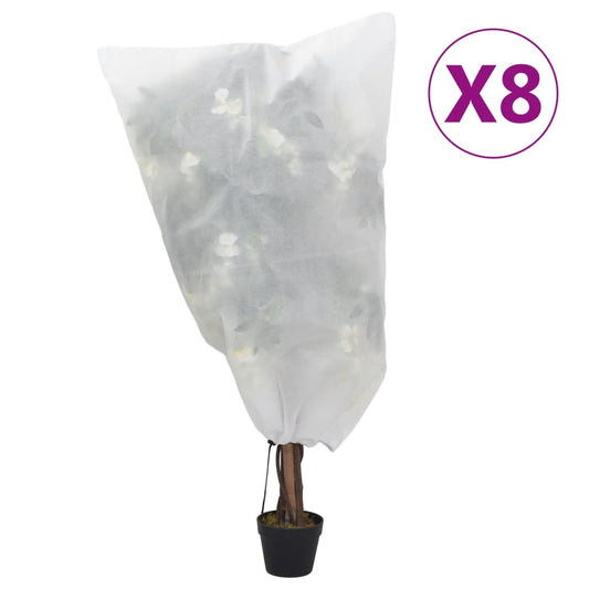 vidaXL Plant Fleece Covers with Drawstring 8 pcs 70 g/må_ 0.8x1 m