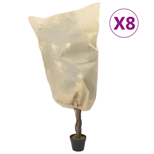 vidaXL Plant Fleece Covers with Drawstring 8 pcs 70 g/må_ 0.8x1.2 m