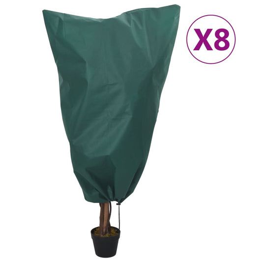 vidaXL Plant Fleece Covers with Drawstring 8 pcs 70 g/må_ 0.8x0.8 m