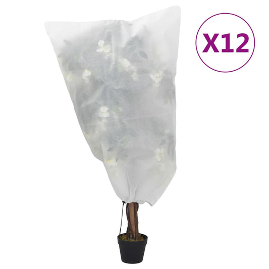 vidaXL Plant Fleece Covers with Drawstring 12 pcs 70 g/må_ 0.8x1 m