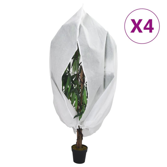 vidaXL Plant Fleece Covers with Zip 4 pcs 70 g/må_ 3.93x3.5 m