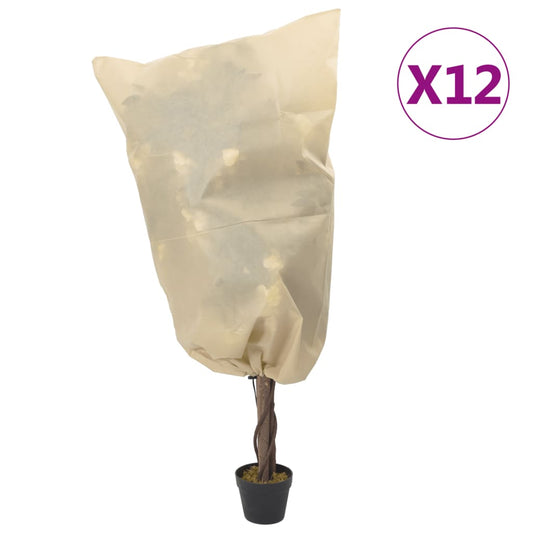 vidaXL Plant Fleece Covers with Drawstring 12 pcs 70 g/må_ 0.8x1 m