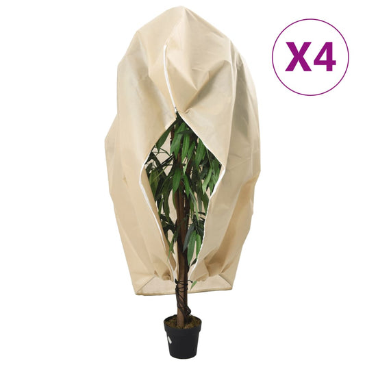 vidaXL Plant Fleece Covers with Zip 4 pcs 70 g/må_ 3.93x3 m
