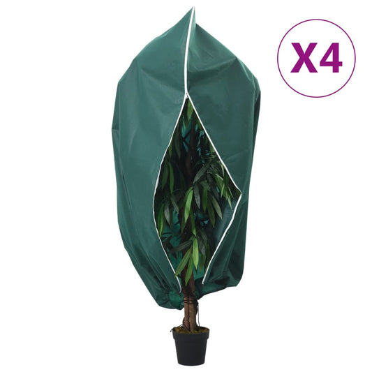 vidaXL Plant Fleece Covers with Zip 4 pcs 70 g/må_ 2.36x2 m