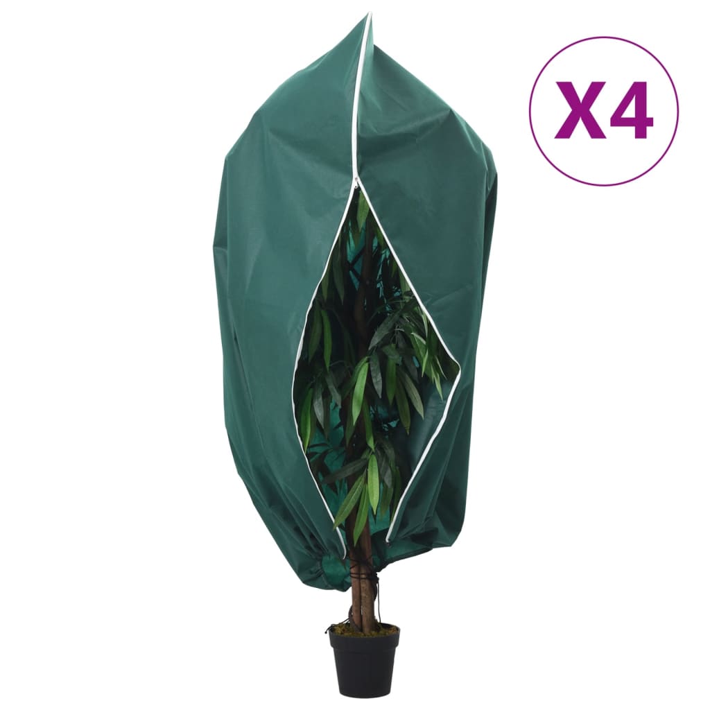 vidaXL Plant Fleece Covers with Zip 4 pcs 70 g/må_ 3.93x3 m