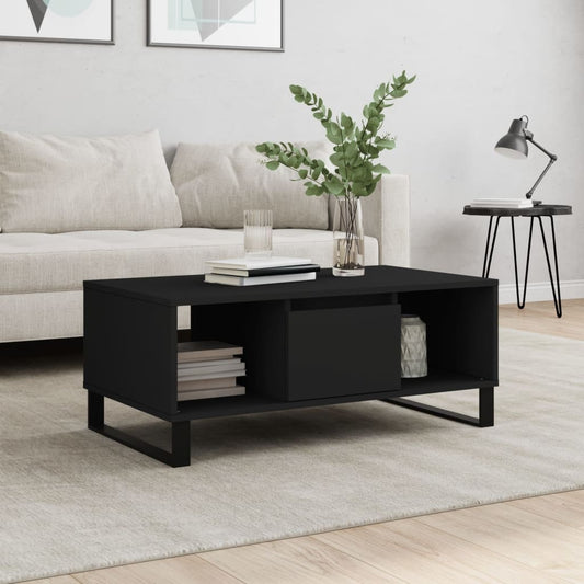 vidaXL Coffee Table Black 90x50x36.5 cm Engineered Wood