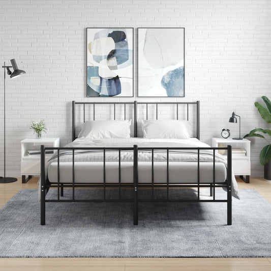 vidaXL Bedside Cabinets 2 pcs High Gloss White 40x35x50 cm Engineered Wood