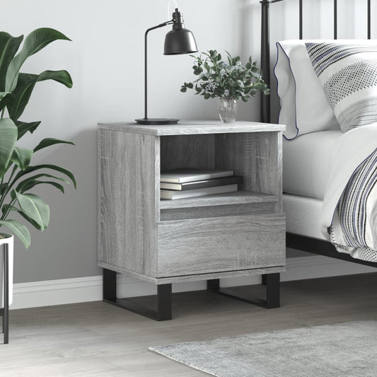 vidaXL Bedside Cabinet Grey Sonoma 40x35x50 cm Engineered Wood