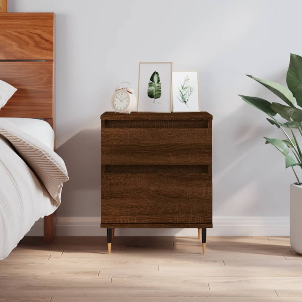 vidaXL Bedside Cabinet Brown Oak 40x35x50 cm Engineered Wood