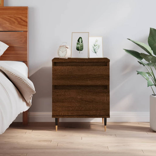 vidaXL Bedside Cabinet Brown Oak 40x35x50 cm Engineered Wood
