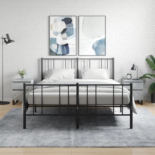 vidaXL Bedside Cabinets 2 pcs Concrete Grey 40x35x50 cm Engineered Wood