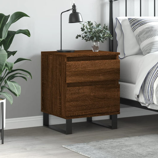 vidaXL Bedside Cabinet Brown Oak 40x35x50 cm Engineered Wood