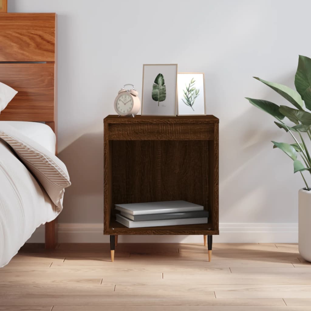 vidaXL Bedside Cabinet Brown Oak 40x35x50 cm Engineered Wood