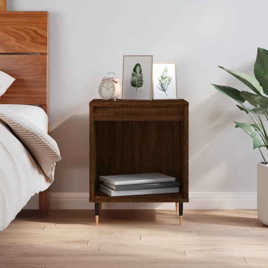 vidaXL Bedside Cabinet Brown Oak 40x35x50 cm Engineered Wood